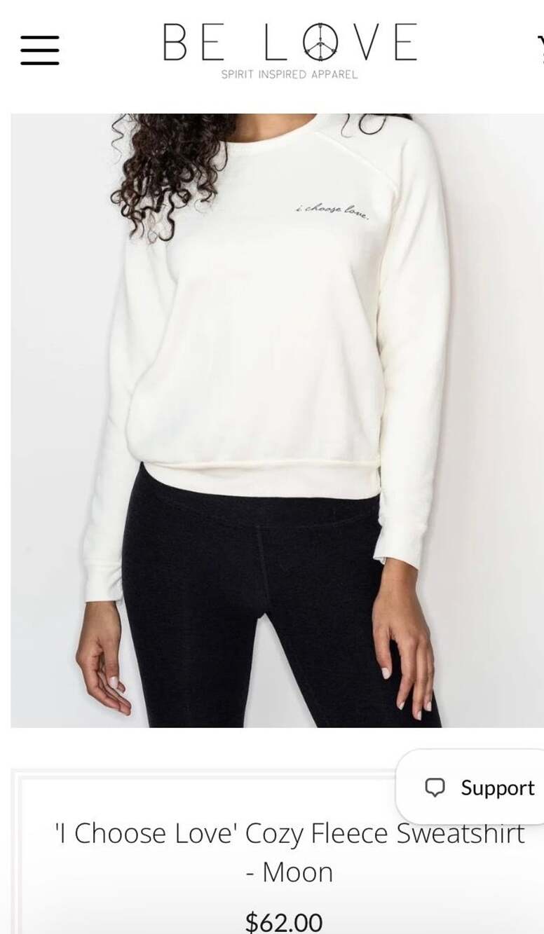 Be Love I Choose Love Cozy Fleece Sweatshirt Size M Moon